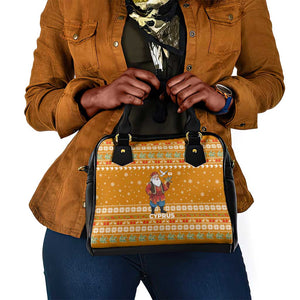Cyprus Christmas Shoulder Handbag Santa Holding Doves Olive Branch Snowflakes - African Pride