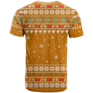 Cyprus Christmas T shirt Santa Holding Doves Olive Branch Snowflakes - African Pride