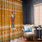 Cyprus Christmas Window Curtain Santa Holding Doves Olive Branch Snowflakes - African Pride