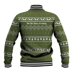 Cyprus Christmas Baseball Jacket Santa Riding Ram Ho Ho Holy Cyprus - African Pride