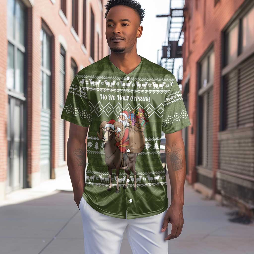 Cyprus Christmas Baseball Jersey Santa Riding Ram Ho Ho Holy Cyprus - African Pride