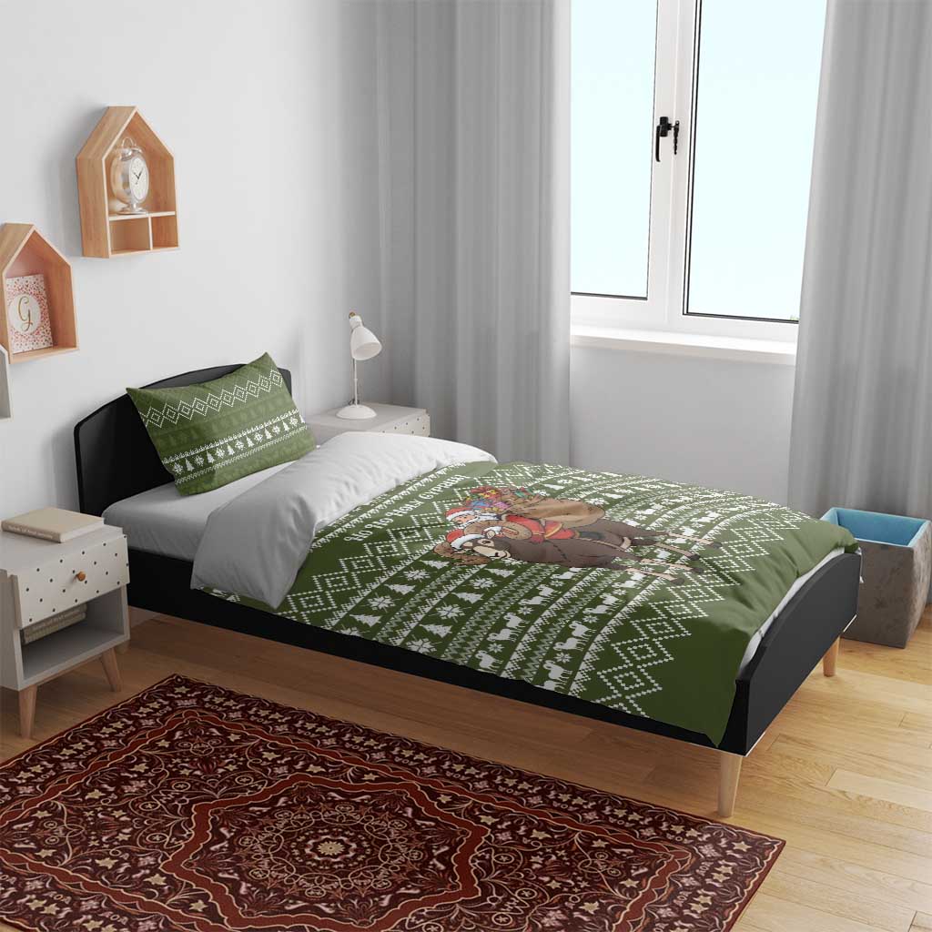 Cyprus Christmas Bedding Set Santa Riding Ram Ho Ho Holy Cyprus - African Pride