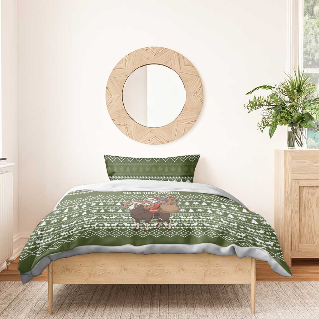 Cyprus Christmas Bedding Set Santa Riding Ram Ho Ho Holy Cyprus - African Pride