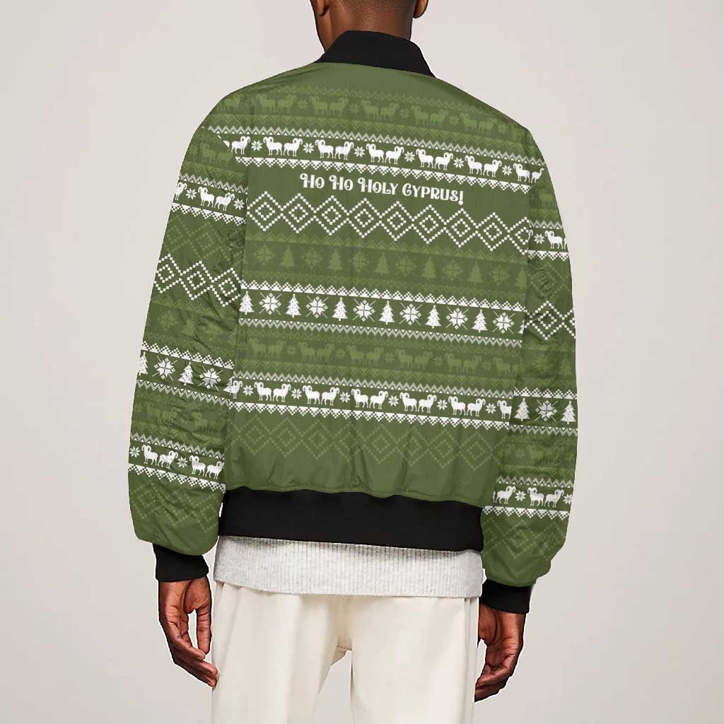 Cyprus Christmas Bomber Jacket Santa Riding Ram Ho Ho Holy Cyprus - African Pride