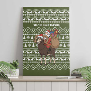 Cyprus Christmas Canvas Wall Art Santa Riding Ram Ho Ho Holy Cyprus - African Pride