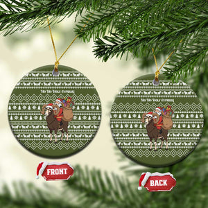 Cyprus Christmas Ceramic Ornament Santa Riding Ram Ho Ho Holy Cyprus - African Pride