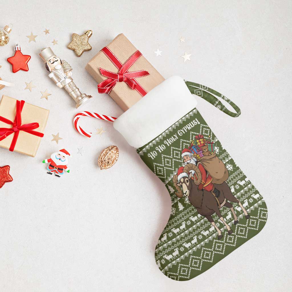 Cyprus Christmas Stocking Santa Riding Ram Ho Ho Holy Cyprus - African Pride