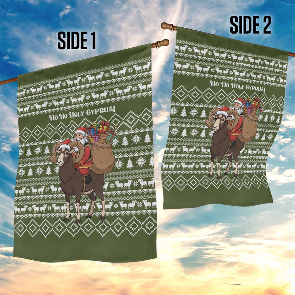 Cyprus Christmas Garden Flag Santa Riding Ram Ho Ho Holy Cyprus - African Pride