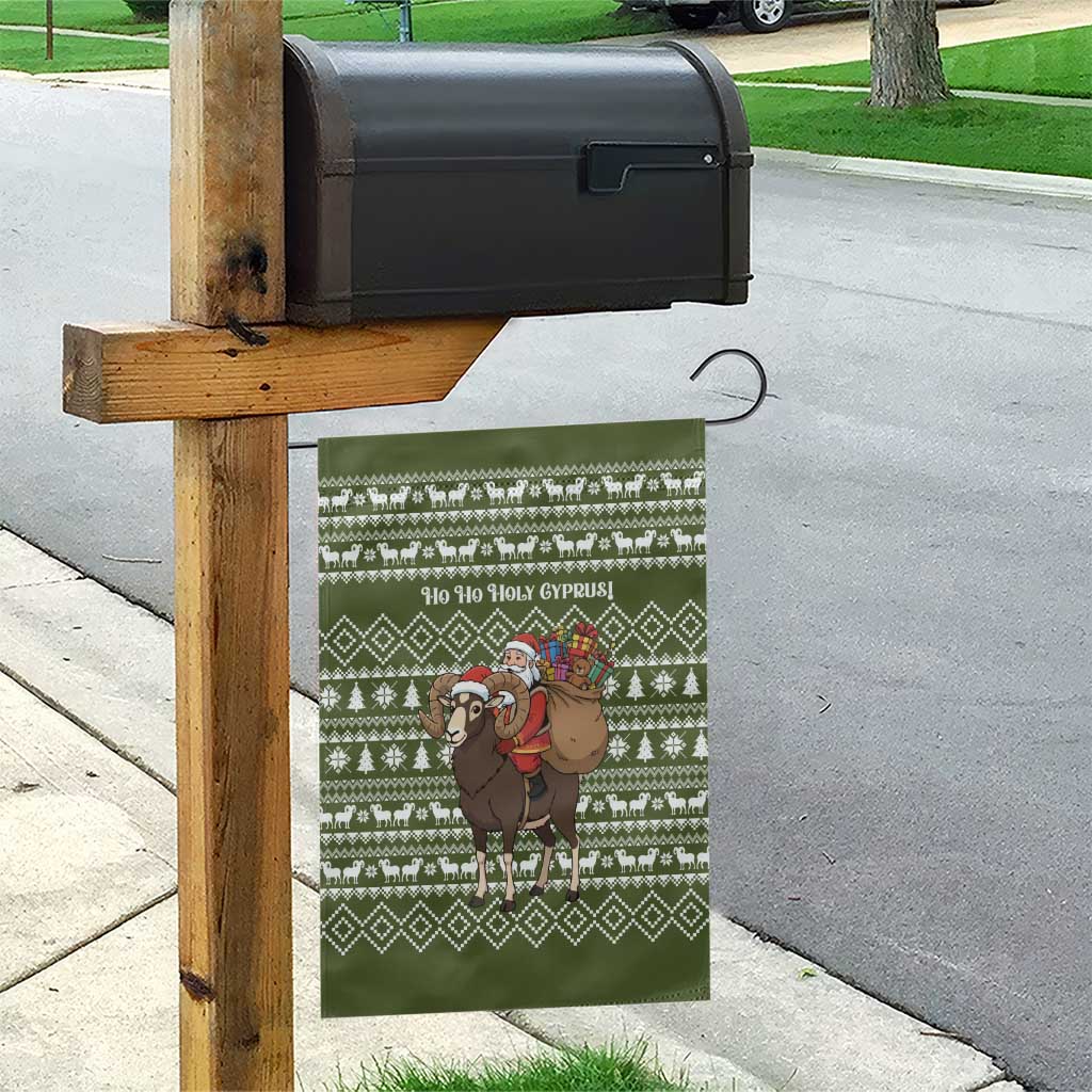 Cyprus Christmas Garden Flag Santa Riding Ram Ho Ho Holy Cyprus - African Pride