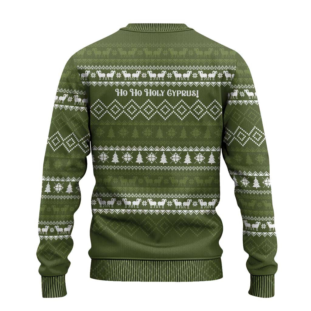 Cyprus Christmas Ugly Christmas Sweater Santa Riding Ram Ho Ho Holy Cyprus - African Pride