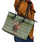 Cyprus Christmas Leather Tote Bag Santa Riding Ram Ho Ho Holy Cyprus - African Pride