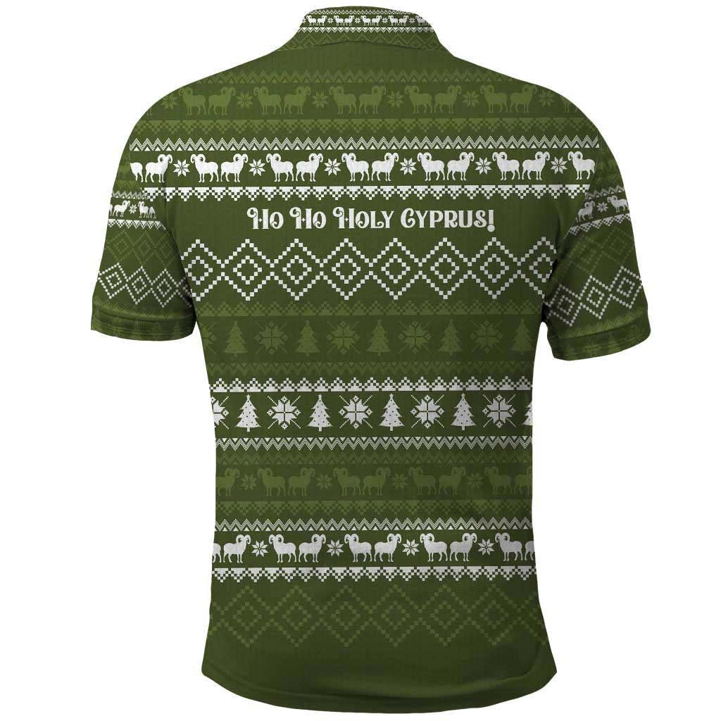 Cyprus Christmas Polo Shirt Santa Riding Ram Ho Ho Holy Cyprus - African Pride