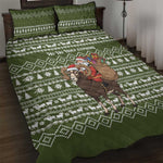 Cyprus Christmas Quilt Bed Set Santa Riding Ram Ho Ho Holy Cyprus - African Pride