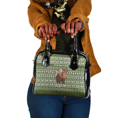 Cyprus Christmas Shoulder Handbag Santa Riding Ram Ho Ho Holy Cyprus - African Pride