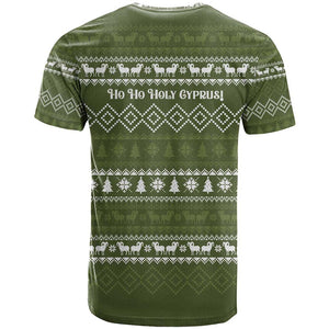 Cyprus Christmas T shirt Santa Riding Ram Ho Ho Holy Cyprus - African Pride