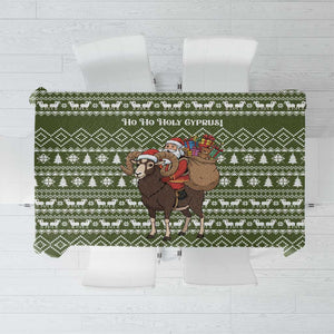 Cyprus Christmas Tablecloth Santa Riding Ram Ho Ho Holy Cyprus - African Pride