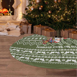 Cyprus Christmas Tree Skirt Santa Riding Ram Ho Ho Holy Cyprus - African Pride