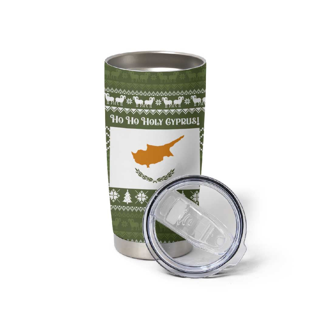 Cyprus Christmas Tumbler Cup Santa Riding Ram Ho Ho Holy Cyprus - African Pride