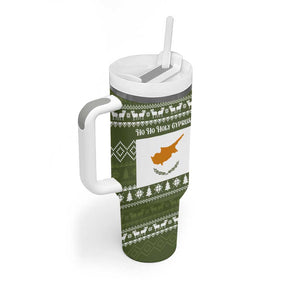 Cyprus Christmas Tumbler With Handle Santa Riding Ram Ho Ho Holy Cyprus - African Pride