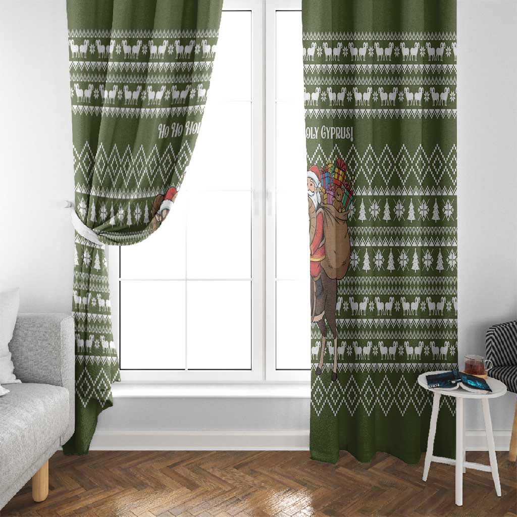 Cyprus Christmas Window Curtain Santa Riding Ram Ho Ho Holy Cyprus - African Pride
