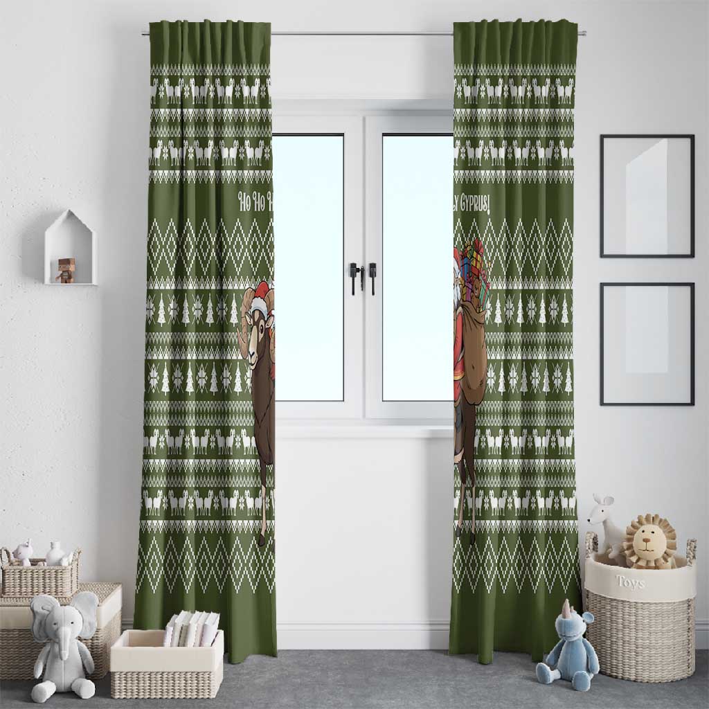 Cyprus Christmas Window Curtain Santa Riding Ram Ho Ho Holy Cyprus - African Pride