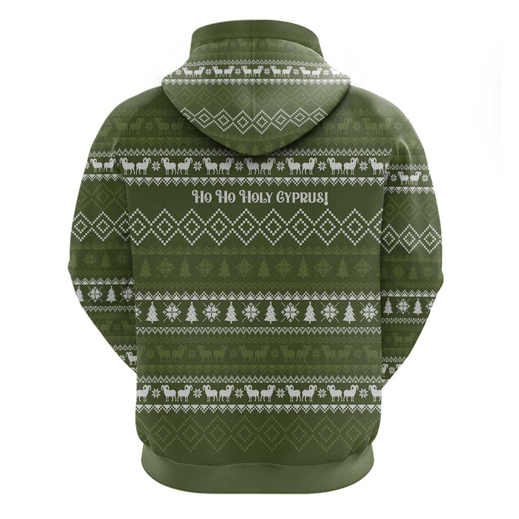 Cyprus Christmas Zip Hoodie Santa Riding Ram Ho Ho Holy Cyprus - African Pride