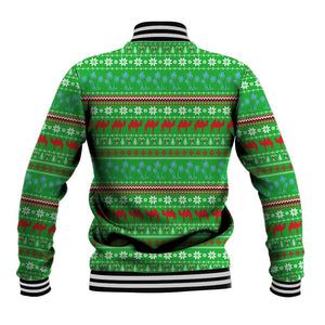 Djibouti Christmas Baseball Jacket Santa Riding Camel Palm Trees Camel - African Pride
