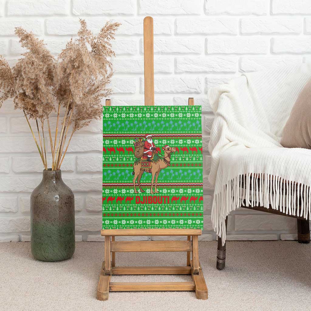 Djibouti Christmas Canvas Wall Art Santa Riding Camel Palm Trees Camel - African Pride