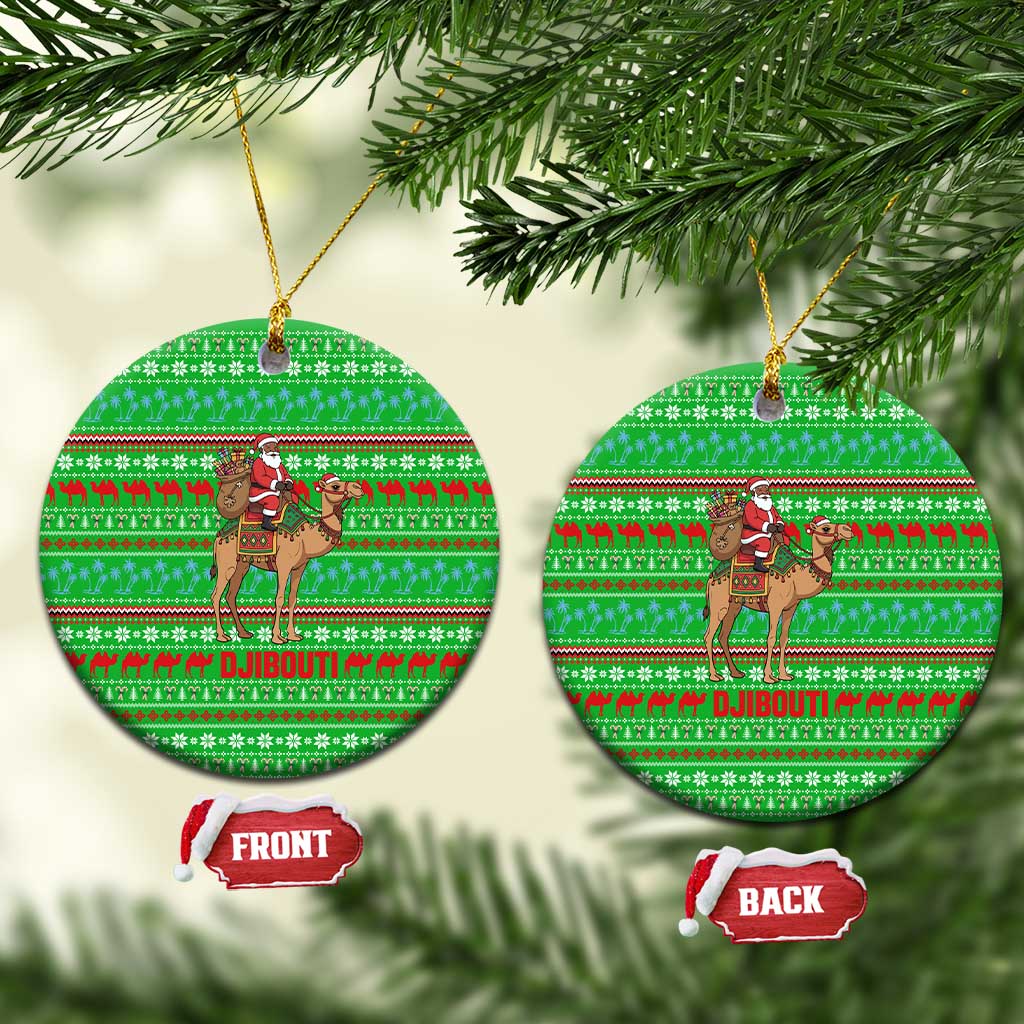 Djibouti Christmas Ceramic Ornament Santa Riding Camel Palm Trees Camel - African Pride