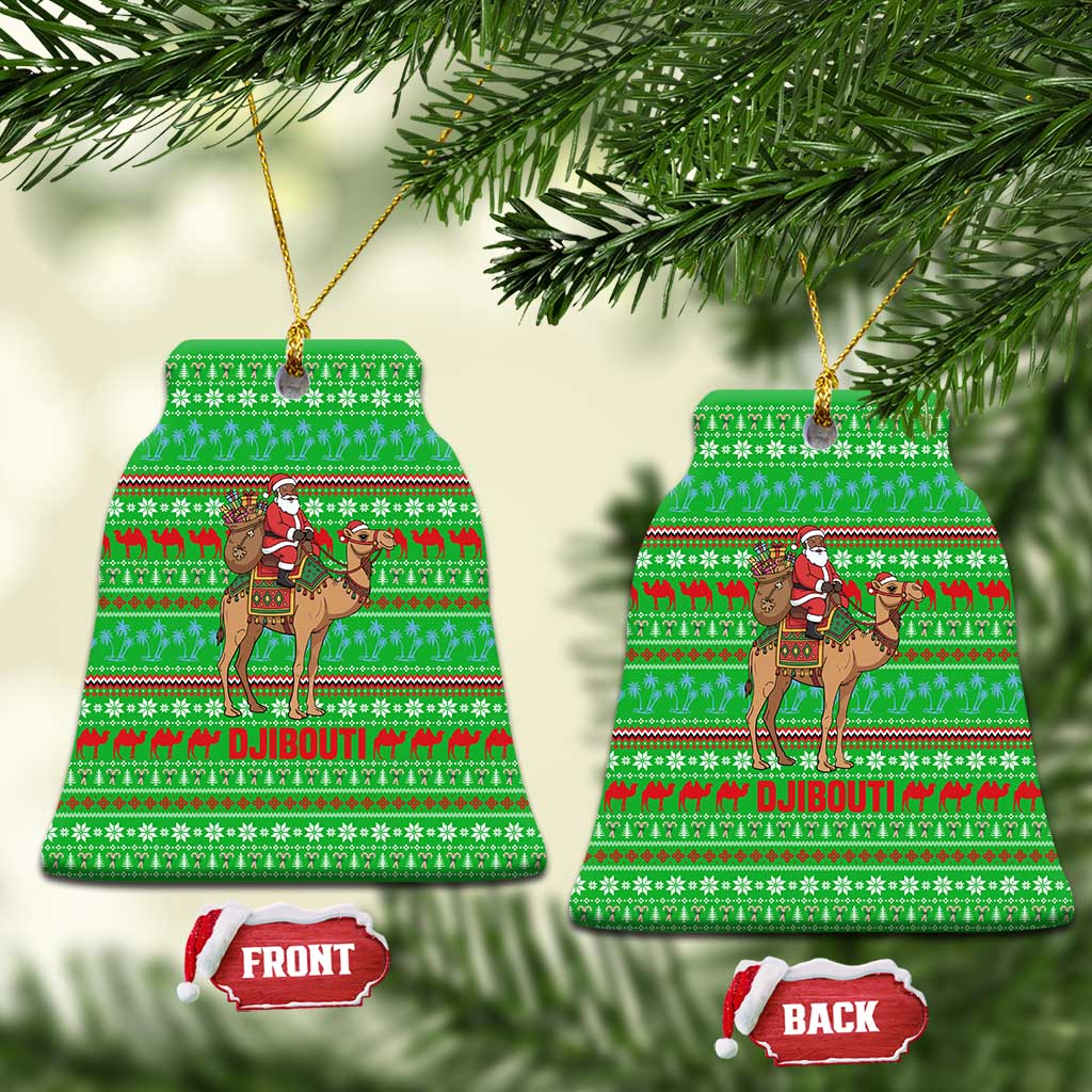 Djibouti Christmas Ceramic Ornament Santa Riding Camel Palm Trees Camel - African Pride