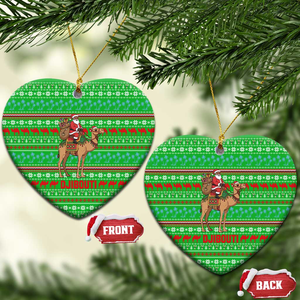 Djibouti Christmas Ceramic Ornament Santa Riding Camel Palm Trees Camel - African Pride