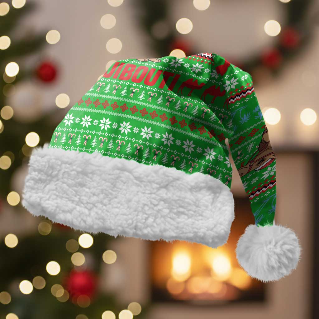 Djibouti Christmas Santa Hat Santa Riding Camel Palm Trees Camel - African Pride