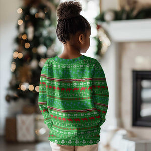 Djibouti Christmas Kid Ugly Christmas Sweater Santa Riding Camel Palm Trees Camel - African Pride