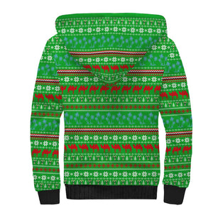 Djibouti Christmas Sherpa Hoodie Santa Riding Camel Palm Trees Camel - African Pride