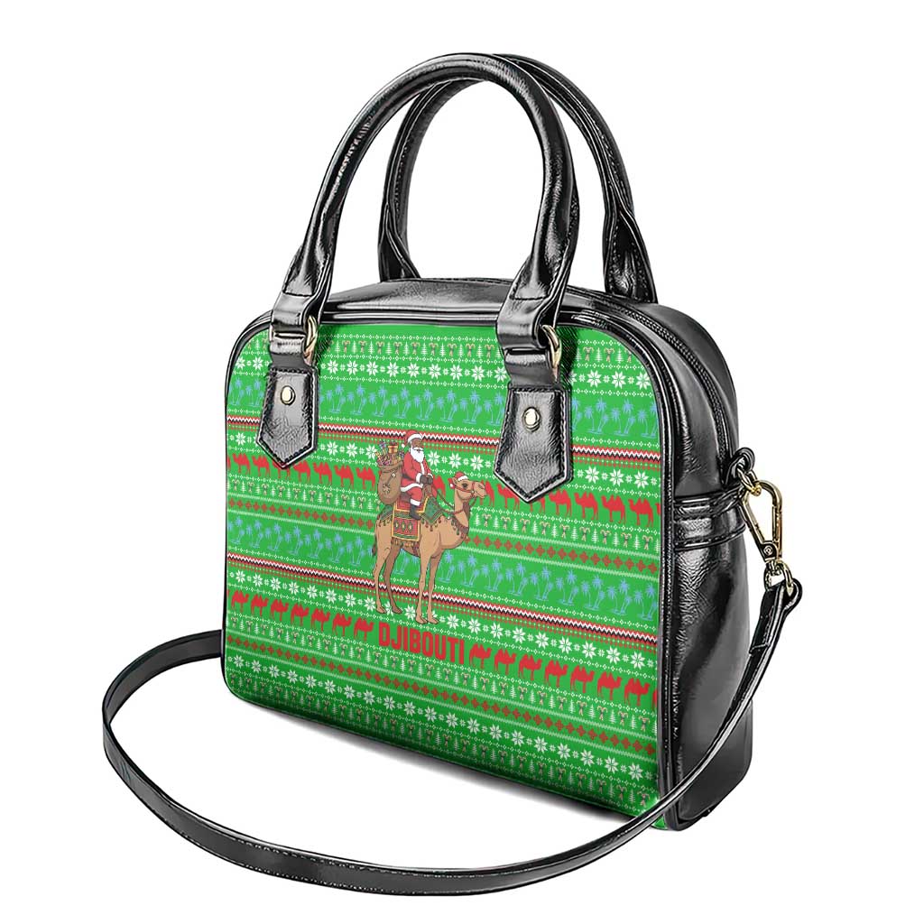 Djibouti Christmas Shoulder Handbag Santa Riding Camel Palm Trees Camel - African Pride