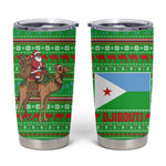 Djibouti Christmas Tumbler Cup Santa Riding Camel Palm Trees Camel - African Pride