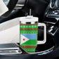 Djibouti Christmas Tumbler With Handle Santa Riding Camel Palm Trees Camel - African Pride