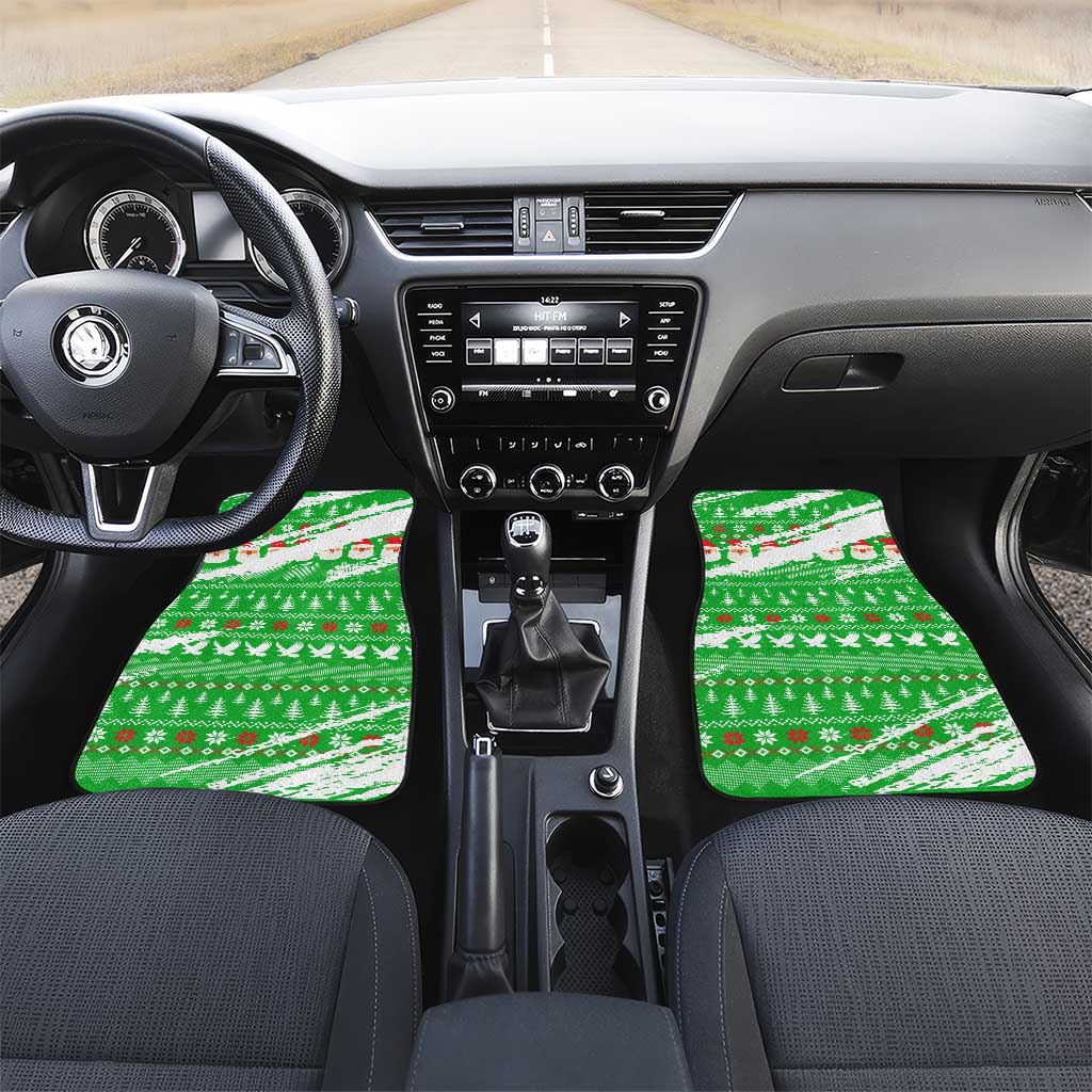 Djibouti Christmas Car Mats Santa Eagle Doves Trees and Green Snowflake - African Pride