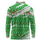 Djibouti Christmas Long Sleeve Polo Shirt Santa Eagle Doves Trees and Green Snowflake - African Pride