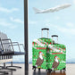 Djibouti Christmas Luggage Cover Santa Eagle Doves Trees and Green Snowflake - African Pride