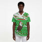 Djibouti Christmas Scrub Top Santa Eagle Doves Trees and Green Snowflake - African Pride
