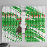Djibouti Christmas Window Curtain Santa Eagle Doves Trees and Green Snowflake - African Pride