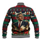 Bayard Rustin Peace In Action Christmas Baseball Jacket Civil Rights Leader Holiday Floral Dove Peace Ugly Pattern