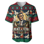 Bayard Rustin Peace In Action Christmas Baseball Jersey Civil Rights Leader Holiday Floral Dove Peace Ugly Pattern
