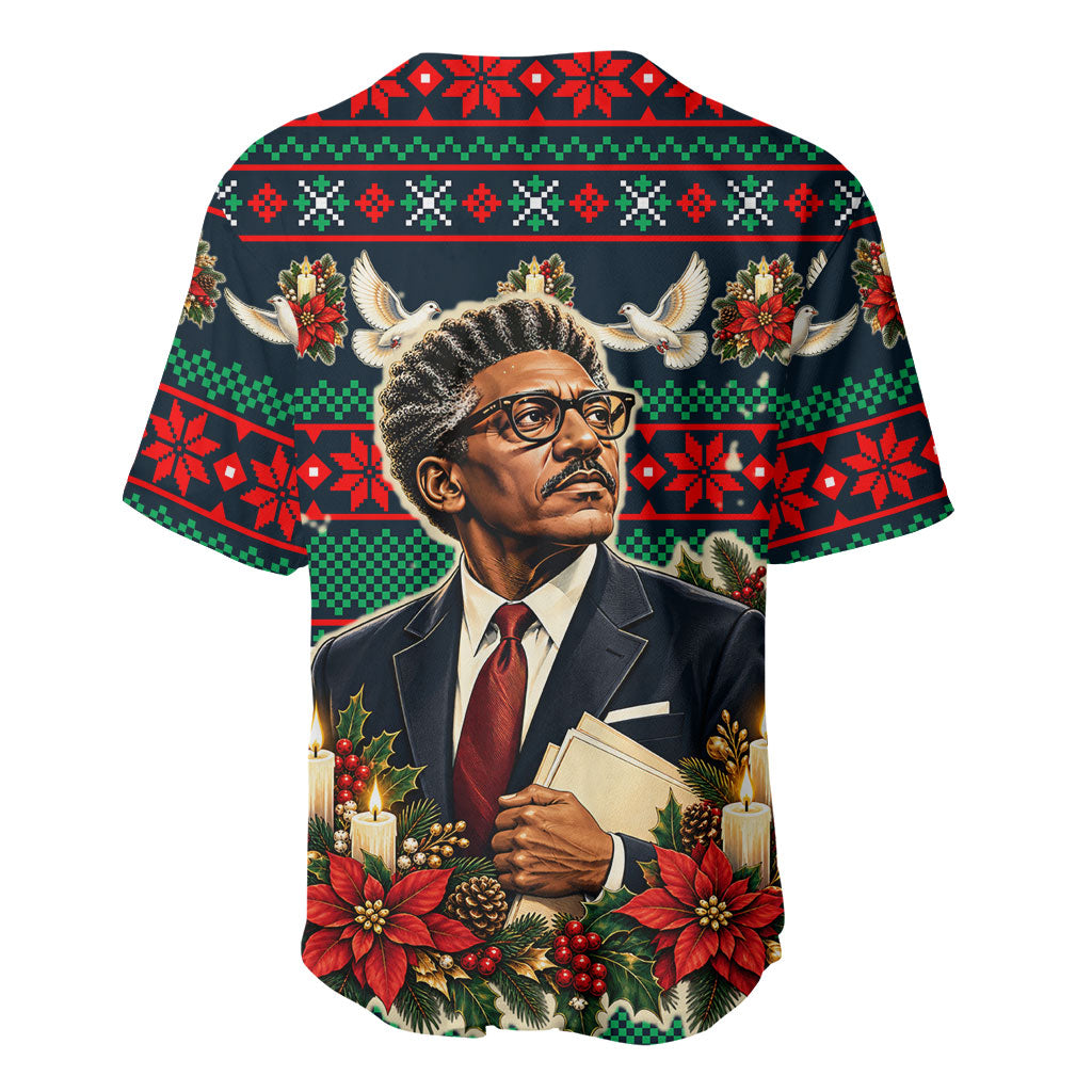 Bayard Rustin Peace In Action Christmas Baseball Jersey Civil Rights Leader Holiday Floral Dove Peace Ugly Pattern