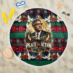 Bayard Rustin Peace In Action Christmas Beach Blanket Civil Rights Leader Holiday Floral Dove Peace Ugly Pattern