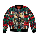 Bayard Rustin Peace In Action Christmas Bomber Jacket Civil Rights Leader Holiday Floral Dove Peace Ugly Pattern