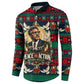Bayard Rustin Peace In Action Christmas Button Sweatshirt Civil Rights Leader Holiday Floral Dove Peace Ugly Pattern