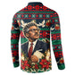 Bayard Rustin Peace In Action Christmas Button Sweatshirt Civil Rights Leader Holiday Floral Dove Peace Ugly Pattern