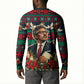Bayard Rustin Peace In Action Christmas Button Sweatshirt Civil Rights Leader Holiday Floral Dove Peace Ugly Pattern